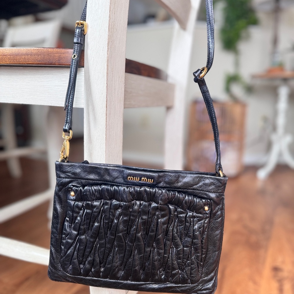 Miu Miu Black Leather Shoulder Bag